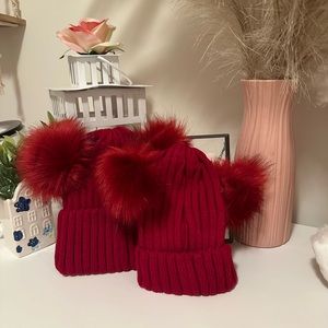 Baby and Mommy Hat Set Red